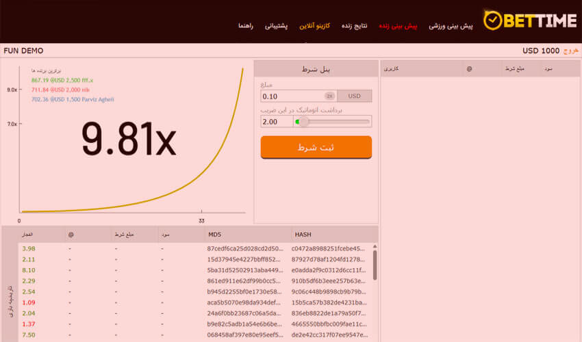  آموزش بازی انفجار در سایت بت تایم 90